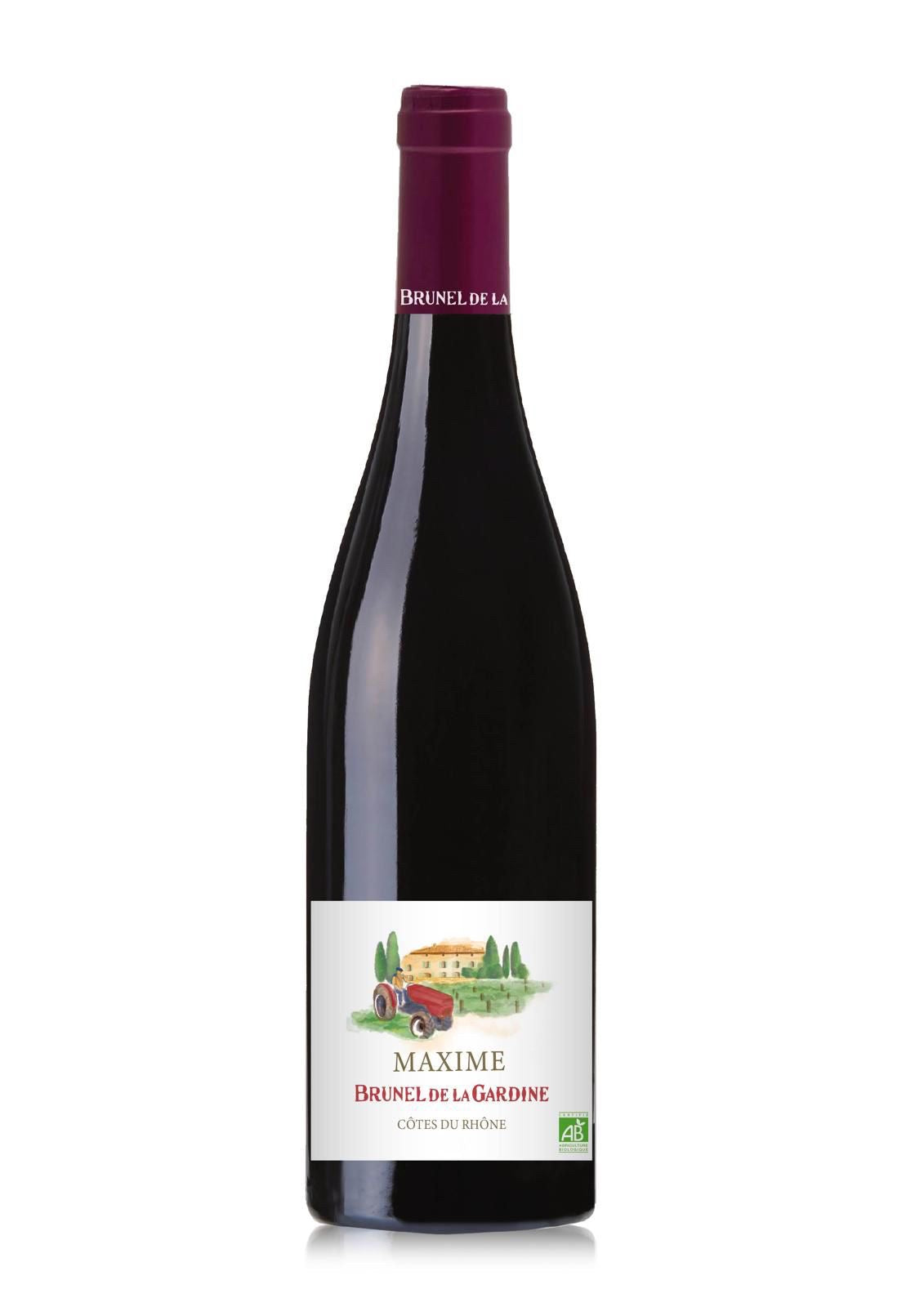 Brunel de la Gardine Organic. Le Petit Maxime AOP Côtes du Rhône 2022 Red Wine